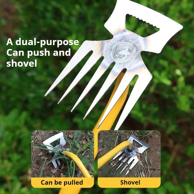 🌿 2-in-1 Garden Weeder & Rake – Crescent Hoe with 4/5/6/11 Teeth | Summer Gardening Essential NNOS
