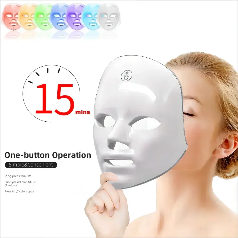 Facial LED Mask 7 Colors LED Photon Beauty Mask Skin Rejuvenation Home Face Lifting Whitening Skin Care Beauty Mask NNOS