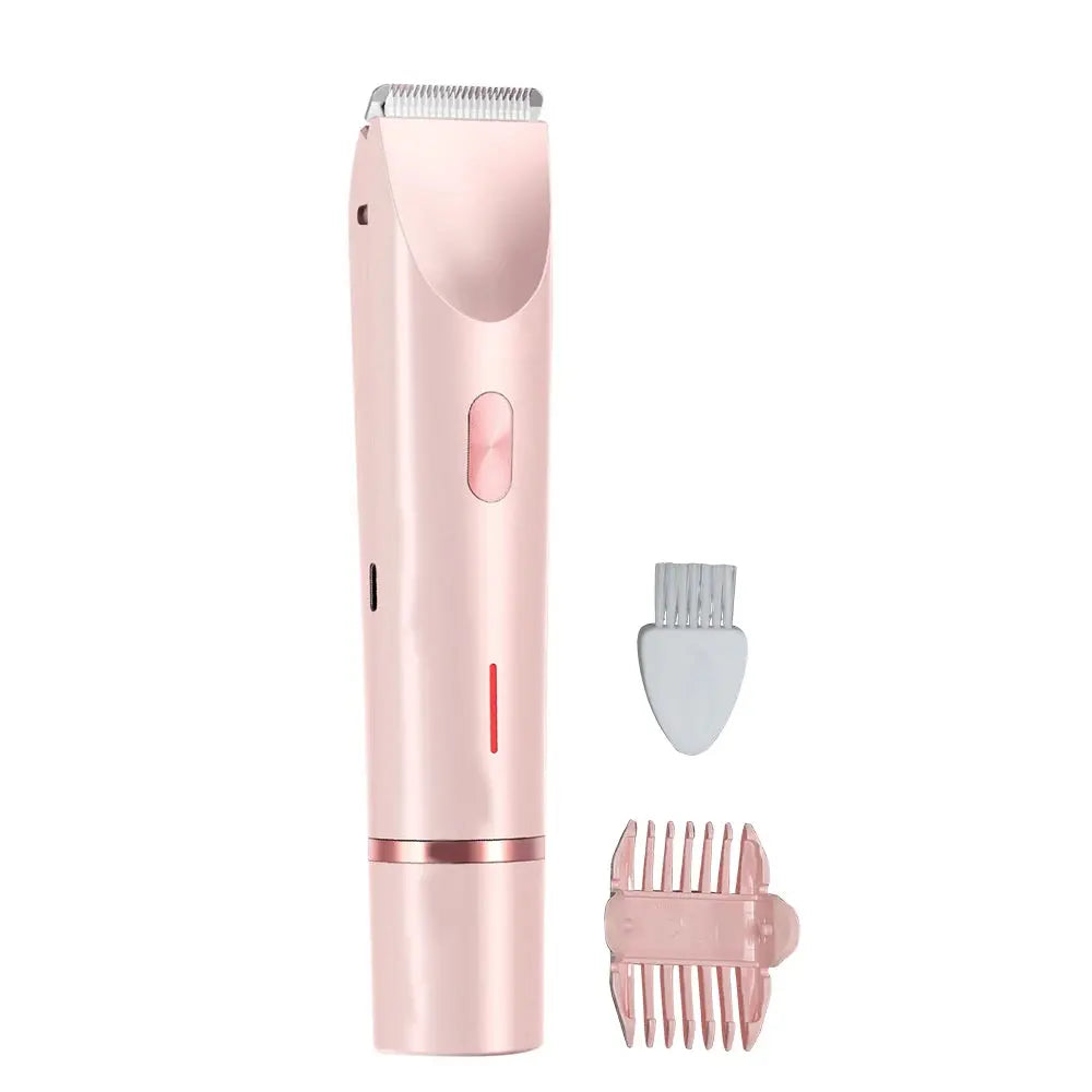 Portable Electric Razor for Women 2-in-1 Bikini Trimmer Facial Mustache Shaver Painless Epilator for Body Underarms Legs NNOS