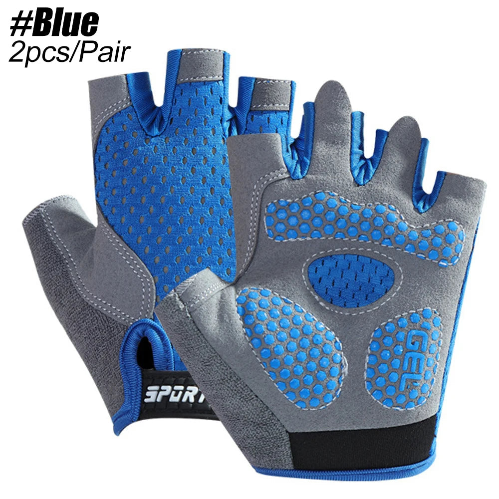 1Pair Non-slip Kids Gloves Half Finger Thickened Palm Protective Faux Leather Tear Resistant - Cycling Climbing Kid Sport Gloves NNOS