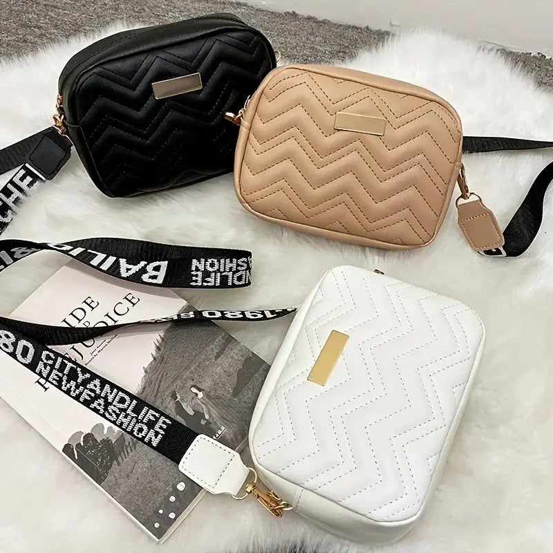 Geometric Pattern Crossbody Shoulder Bag Casual Zippered Camera Lipstick Bag Square Size Eye Catching product image