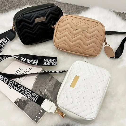 Geometric Pattern Crossbody Shoulder Bag Casual Zippered Camera Lipstick Bag Square Size Eye Catching product image
