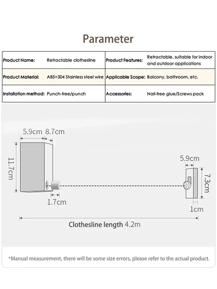 Retractable Clothesline Wall-Mounted Without Holes Indoor And Outdoor Universal Clothes Drying Quilts Are Small And Invisible NNOS