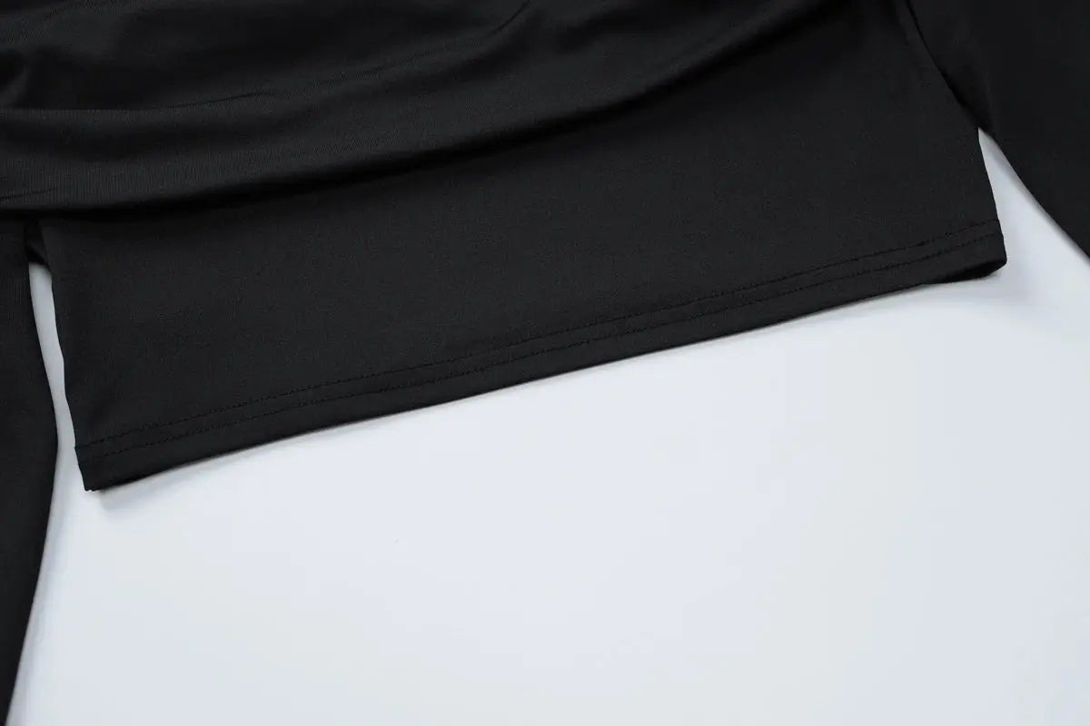 Dulzura Sexy 2-Piece Skirt Set – Off-Shoulder Ruched Crop Top & Slit Maxi Skirt NNOS