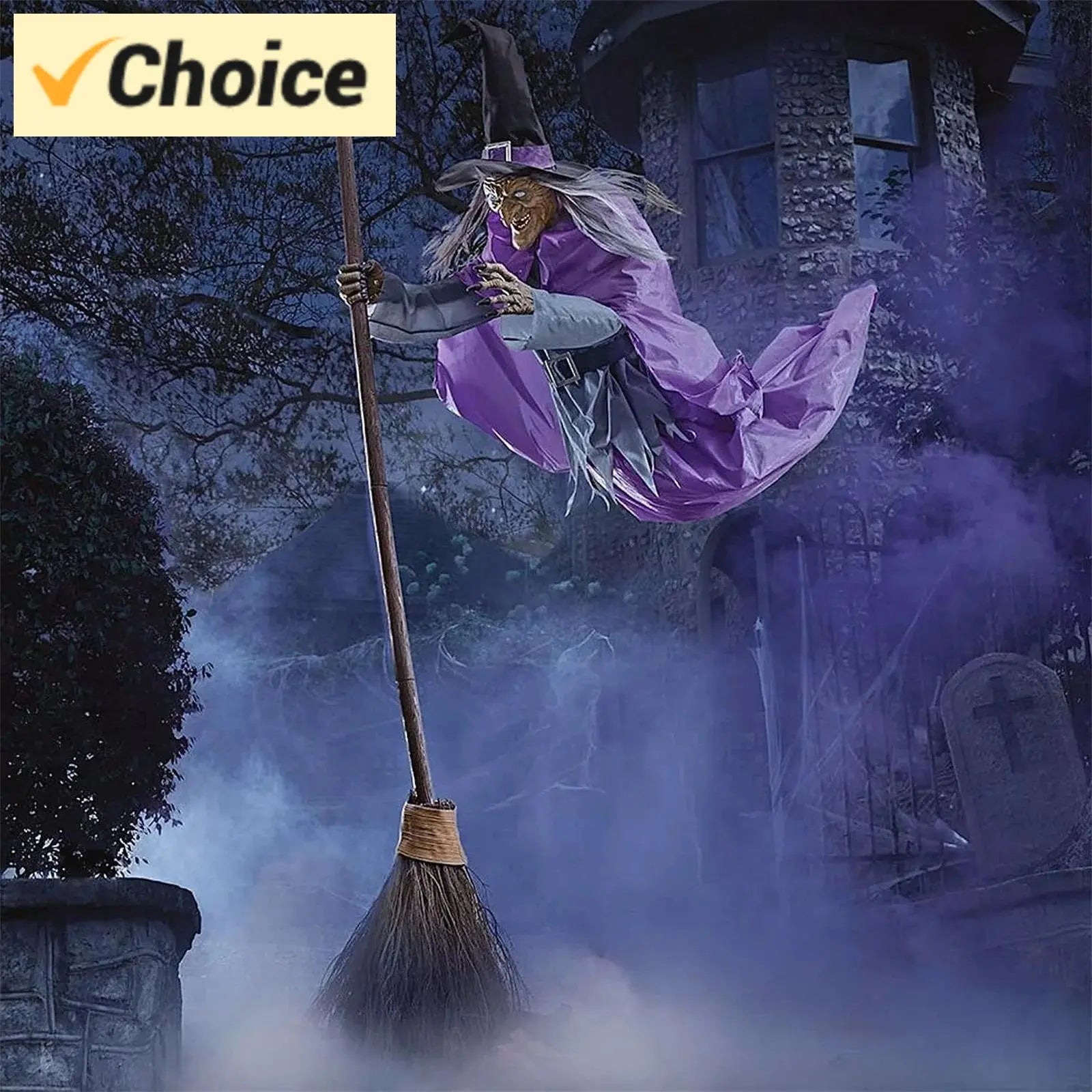 Halloween Decoration Voice Control Witch Large Hanging  Luminous Soundmaking Bar  House Horror Decoration 12FT NNOS