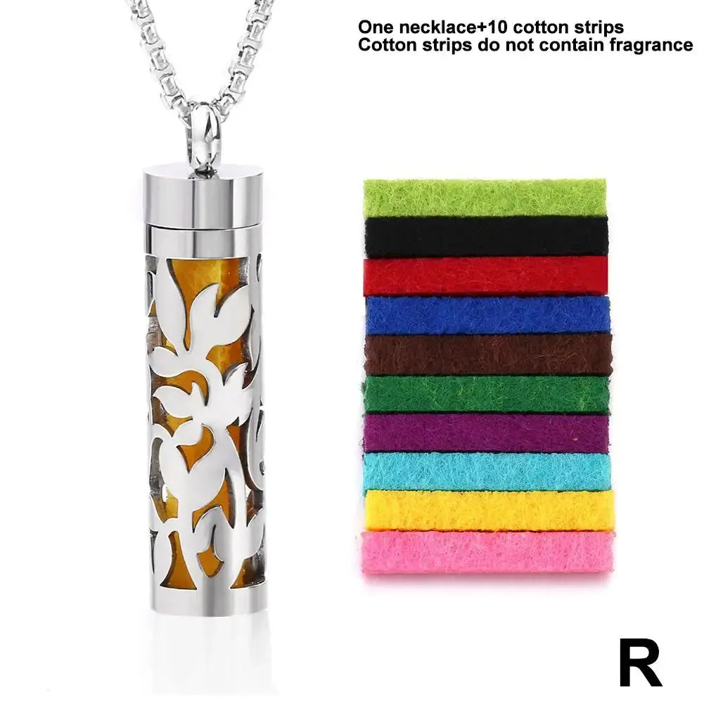 Aromatherapy Jewelry Pendant Flowers Pattern Hollow Out Perfume Lockets Essential Oil Diffuser Necklace NNOS