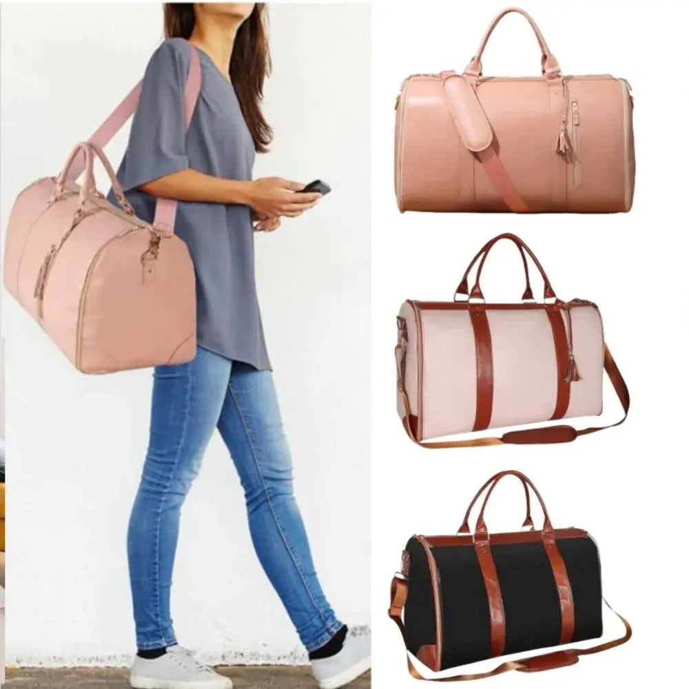Luggage Handbag – Stylish PU Leather Travel Duffel for Women NNOS