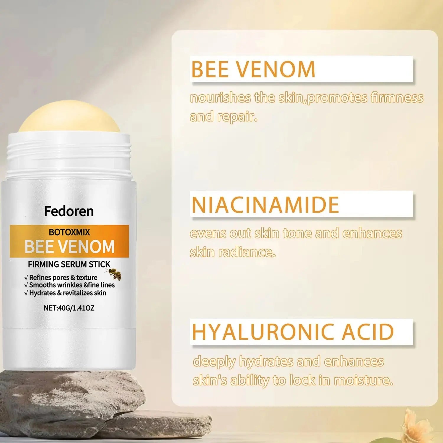 40g Bee Venom Firming Cream Stick Anti-Aging Face Serum Lifting Tightening Serum Skin Firming Cream Reduces Wrinkles Fine Lines NNOS