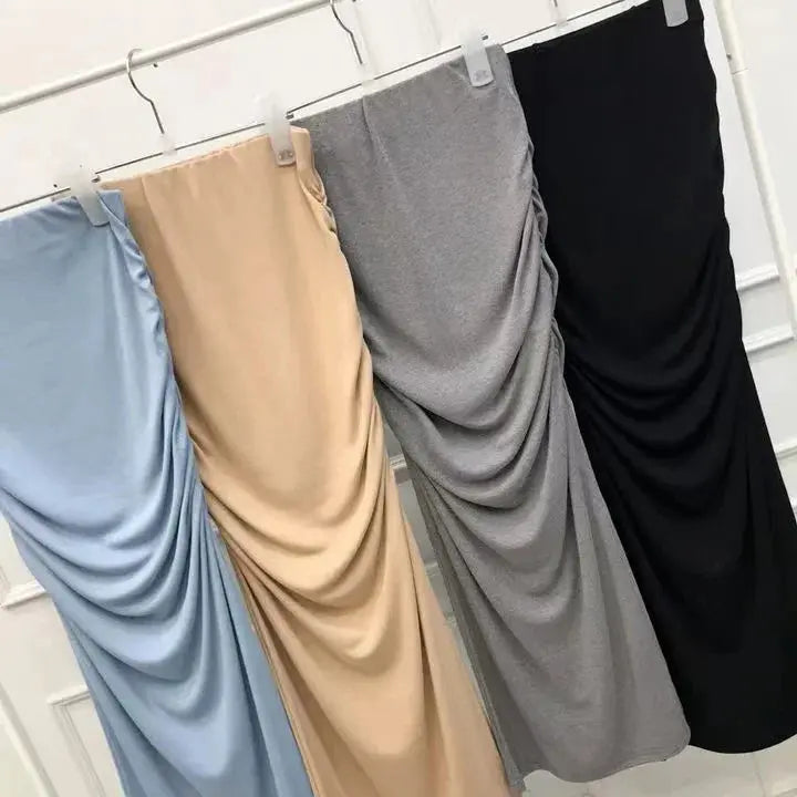 Korean Fashion Slim Fit Fishtail Skirt – Sexy Pleated Split Autumn Outfit NNOS