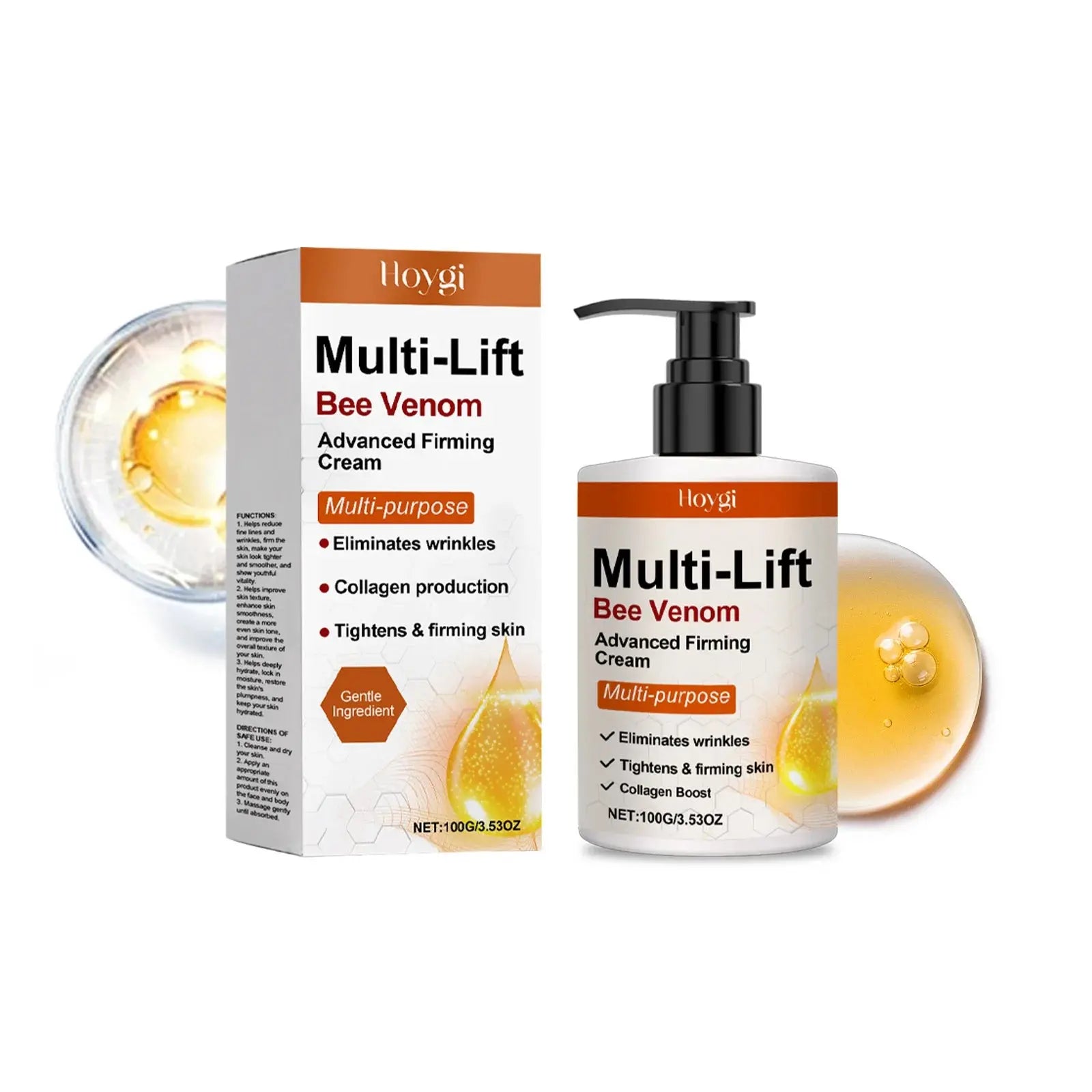 Bee Venom Cream for Body Multi Lifting Reduce Sagging Skin Anti Wrinkle Shaping S Curved Fat Firming Buttock Body Massage Lotion NNOS