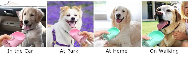Portable Dog Water Bottle Leakproof Outdoor Drinking Bowl for Small to Large Dogs Chihuahua French Bulldog - 300ML-550ML Capacity NNOS