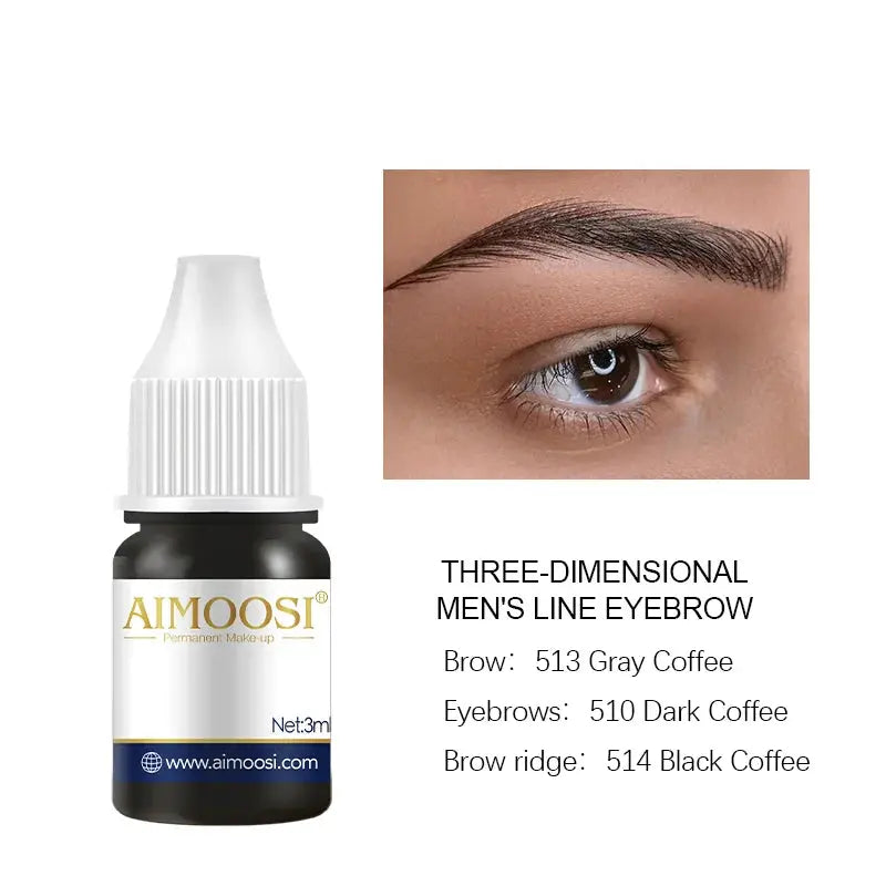 AIMOOSI Henna Eyebrow Tattoo Ink – Professional Microblading Pigment for Eyeliner & Brow Enhancement | 0.1OZ Black Permanent Makeup Ink NNOS