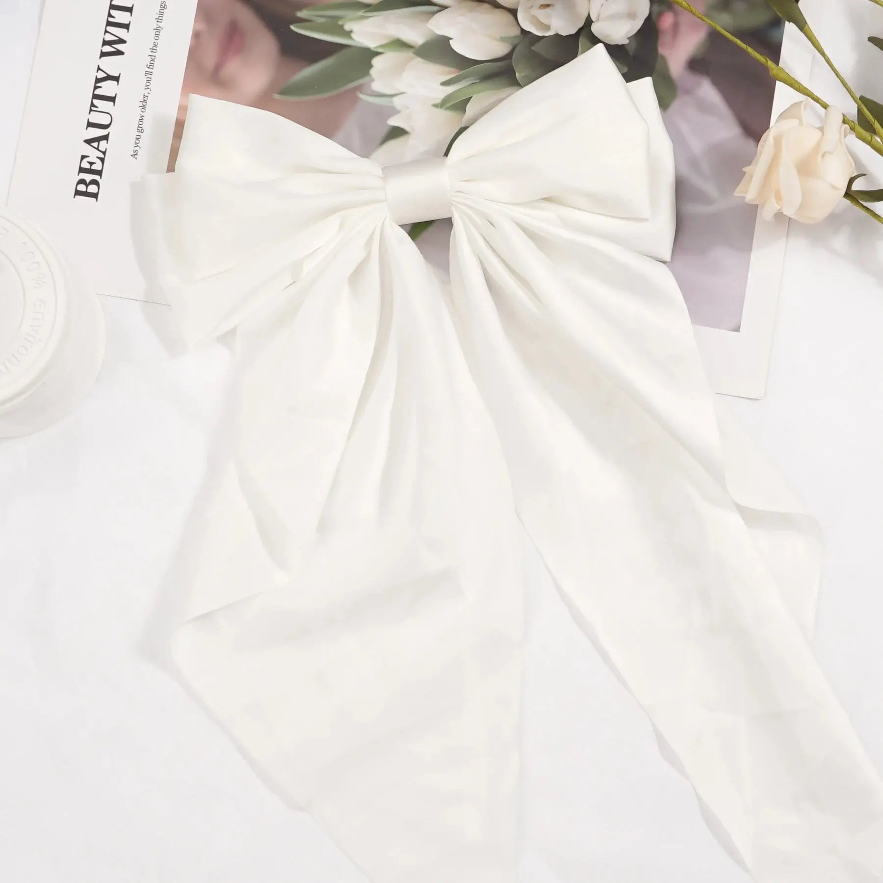 Elevate Your Look with Our Gorgeous Satin Bow Hair Clip - Perfect for Chic Ponytails! 🌟💖 #HairGoals #Fashionista