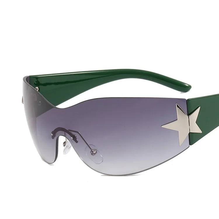 Women's Frameless Integrated Flying Climbing Sunglasses UV400 Sunscreen Cycling Mountaineering Hiking Camping Fashion Eyewear NNOS