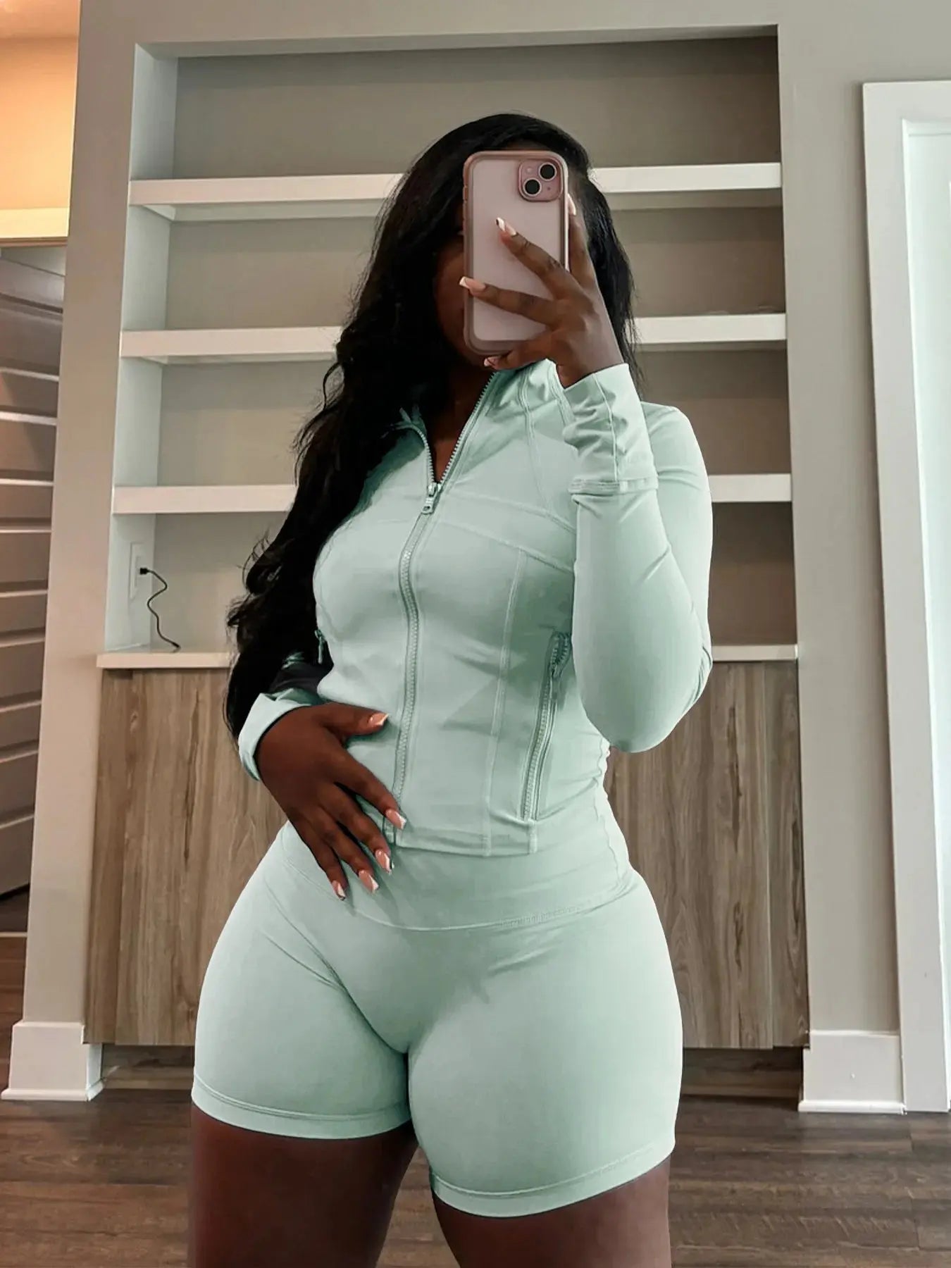 Autumn And Winter New Long Sleeves Zipper Crop top Suits Tracksuits Women's Suits Fashion Pants Female Soild 2 Piece Sets 2024 NNOS