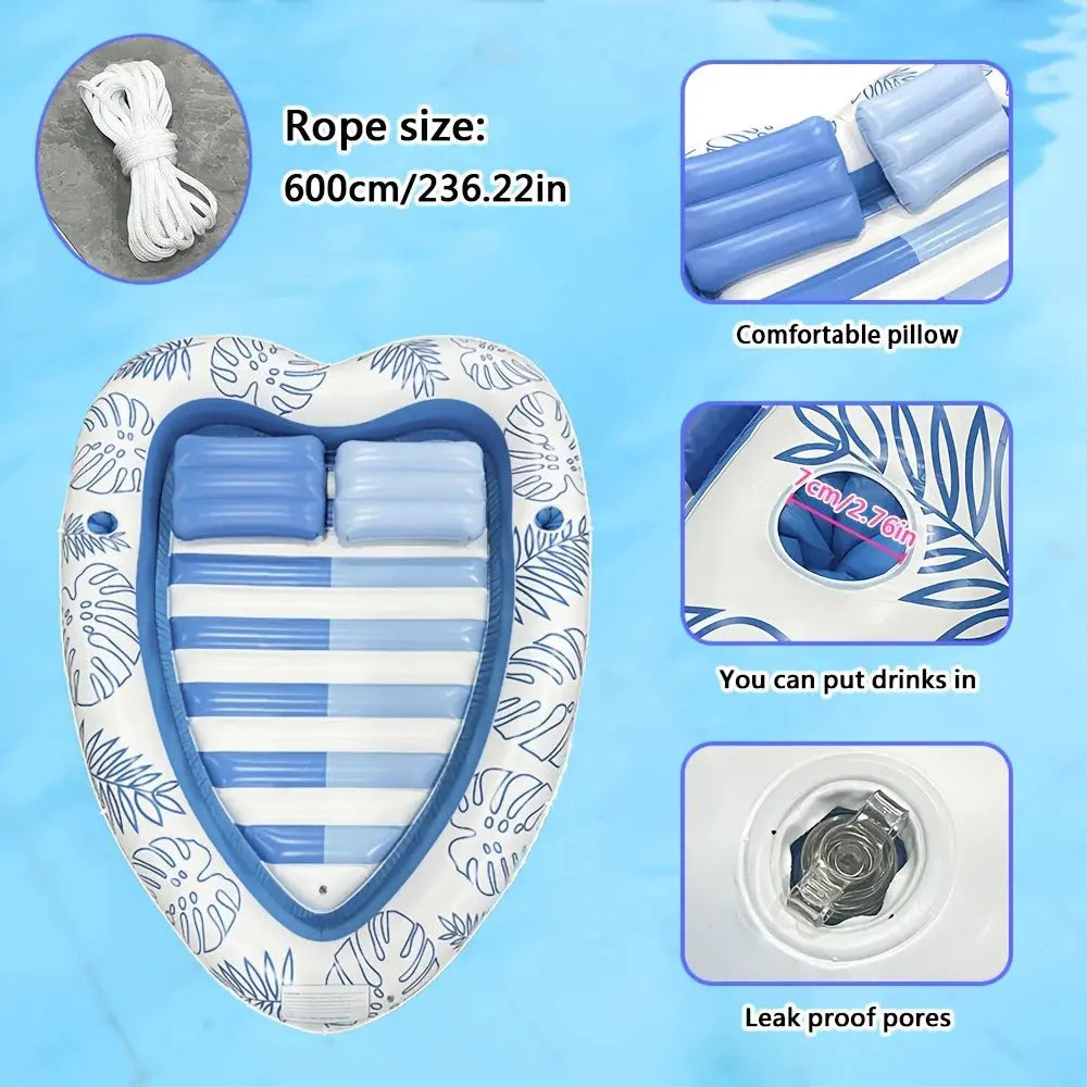 Inflatable Love Float – Two-Person Romantic Pool & Lake Lounger NNOS
