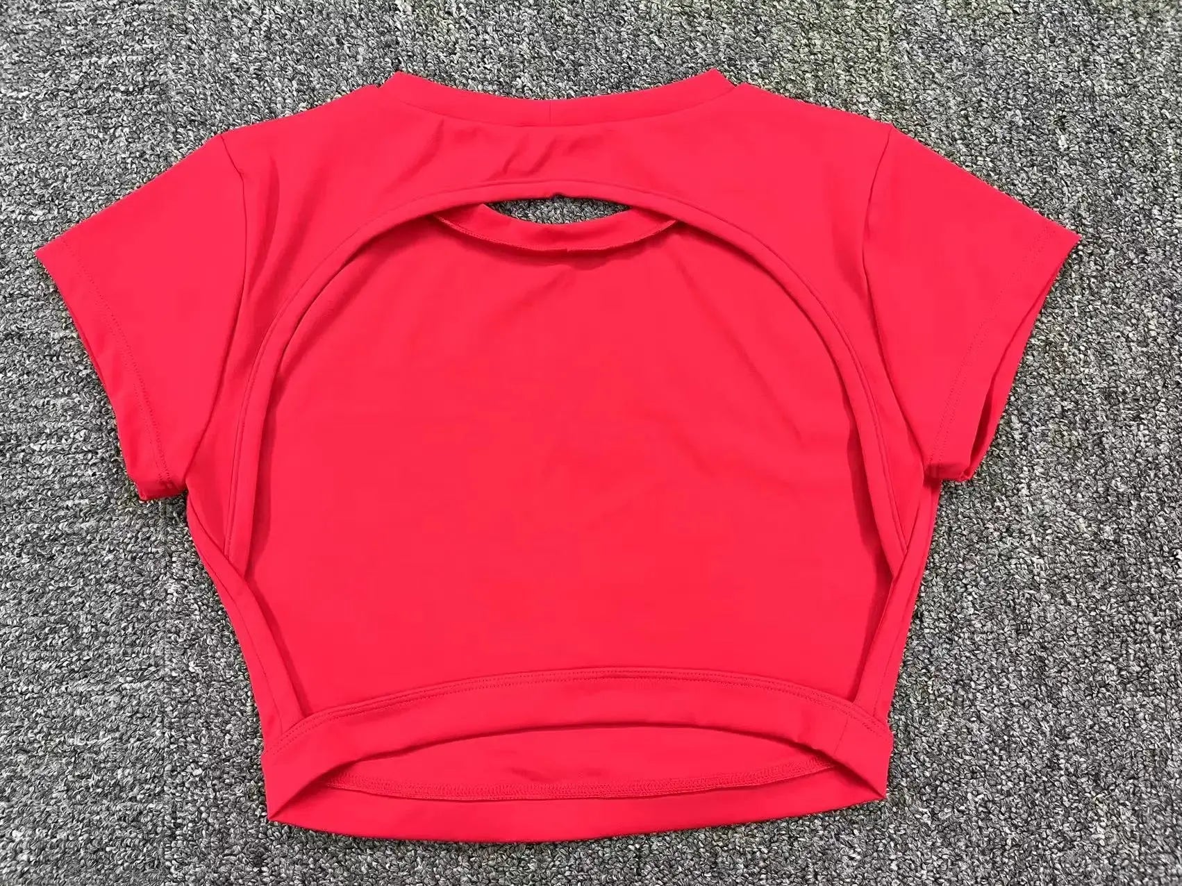 Ctenkevet Women's Sports Short Shirts Casual Backless Yoga Crop Top for Gym Fitness Workout Wear NNOS