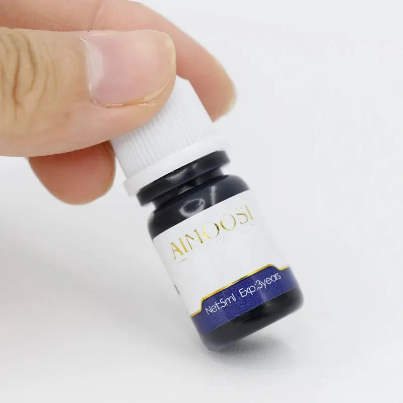 AIMOOSI Henna Eyebrow Tattoo Ink – Professional Microblading Pigment for Eyeliner & Brow Enhancement | 0.1OZ Black Permanent Makeup Ink NNOS