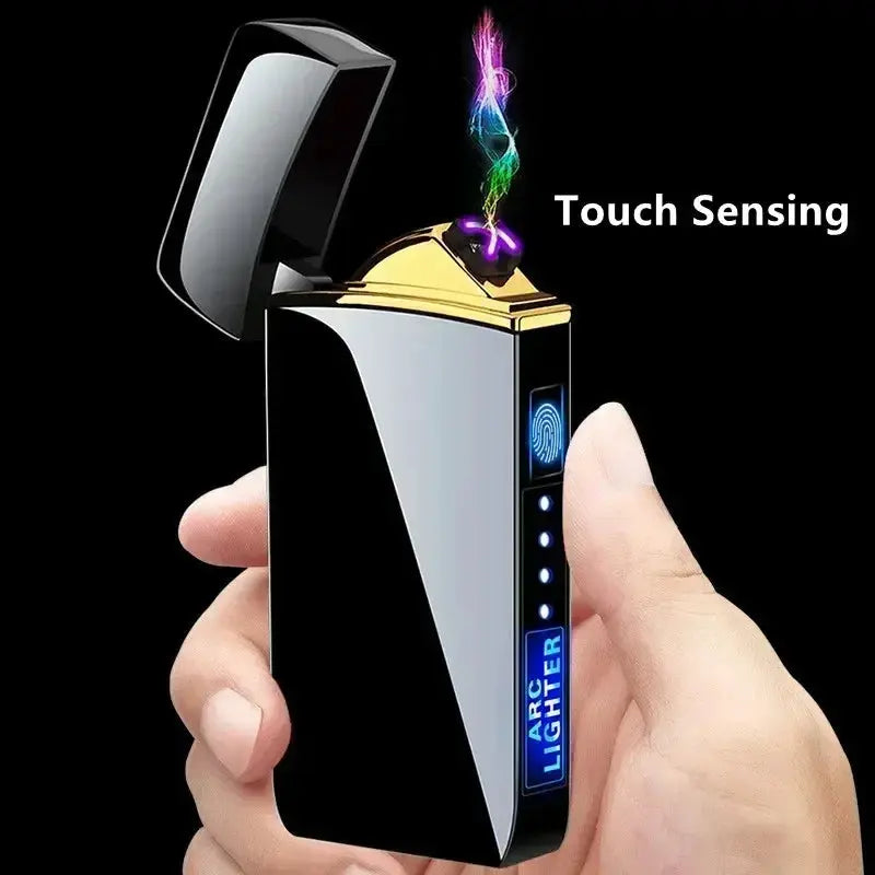 Rechargeable USB Electric Lighter – Windproof Dual Arc Flameless LED NNOS