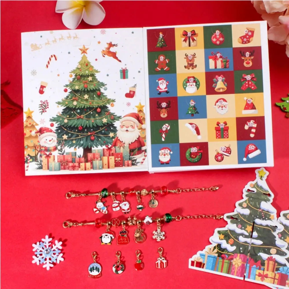 1 Set of Cute Christmas Countdown DIY Bracelet Set ， Christmas New Year Birthday Party Wedding Spring Festival Gifts Gift Filler NNOS
