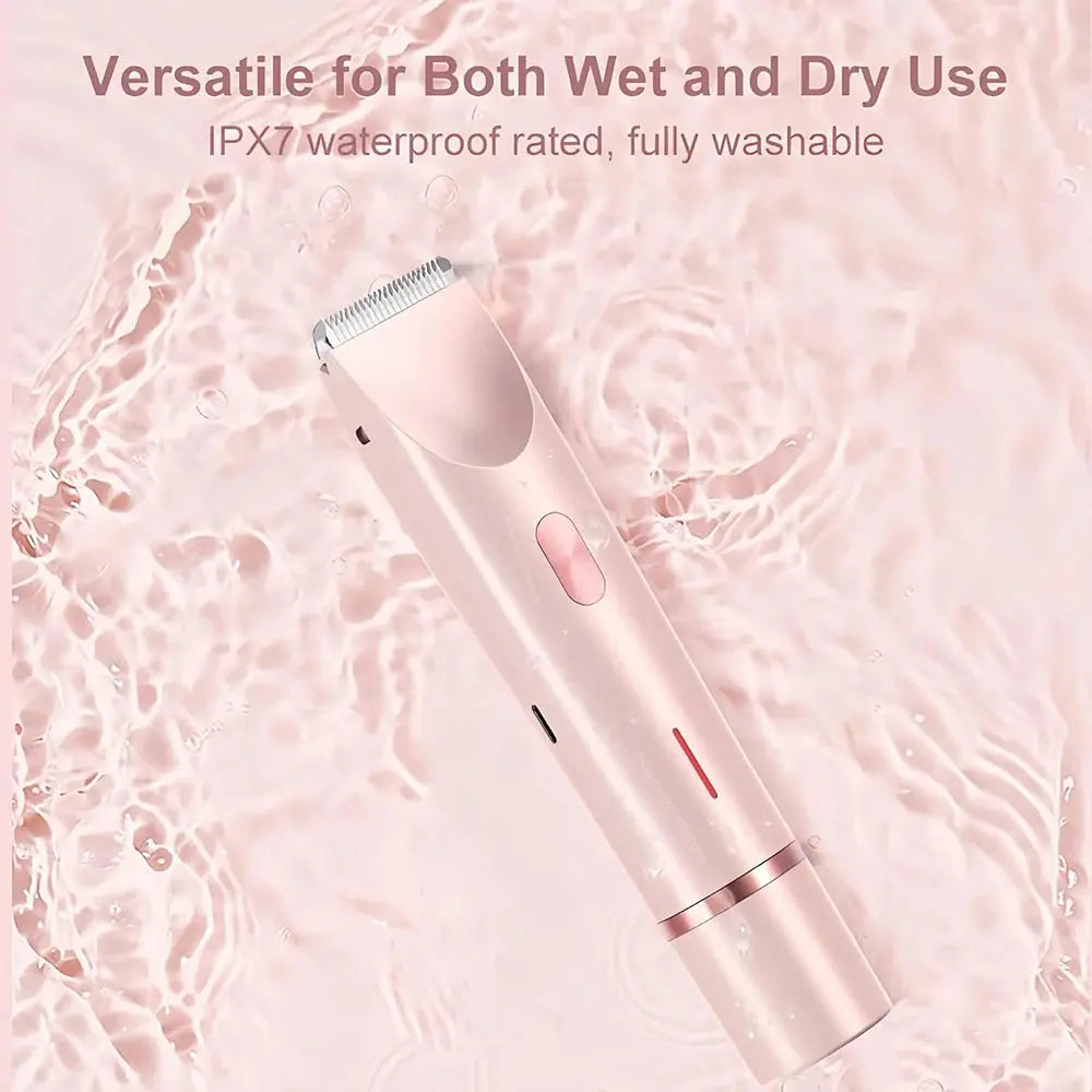 Portable Electric Razor for Women 2-in-1 Bikini Trimmer Facial Mustache Shaver Painless Epilator for Body Underarms Legs NNOS