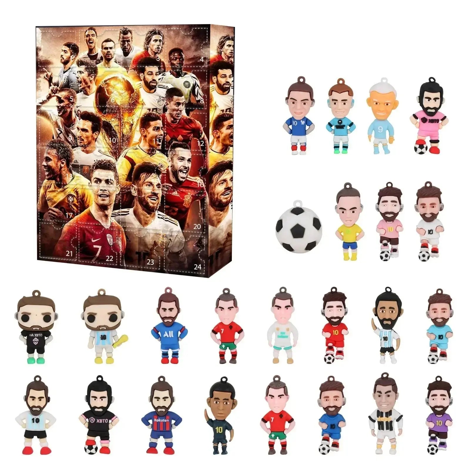 1/2/3PCS Soccer Advent Calendar Soccer Kit 24 Days Building Advent Calendars Soccer Party Favors Sports Christmas Gift Supplies NNOS