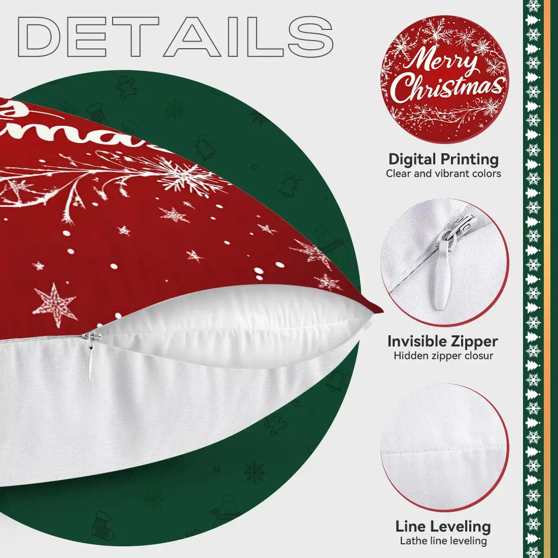 Christmas Snowflakes Cushions Pillowcase Polyester Cushion Cover Throw Pillow Sofa Decoration Pillowcover Home Decor NNOS