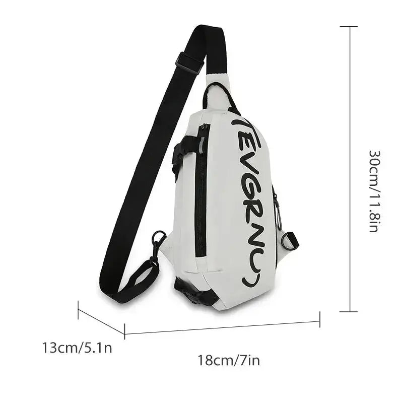 Autumn Winter Nylon Chest Bag for Men and Women Trendy Fashionable Sports Leisure Crossbody Bag with Oblique Straddle Design NNOS