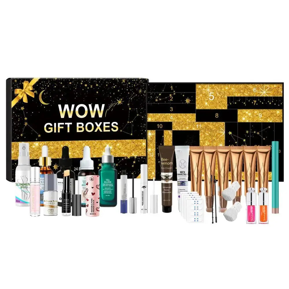 24 Days Beauty Advent Calendar Makeup Set 24pcs Christmas Countdown Calendar Make up Calendar Lipstick Eye Shadow Cosmetic NNOS