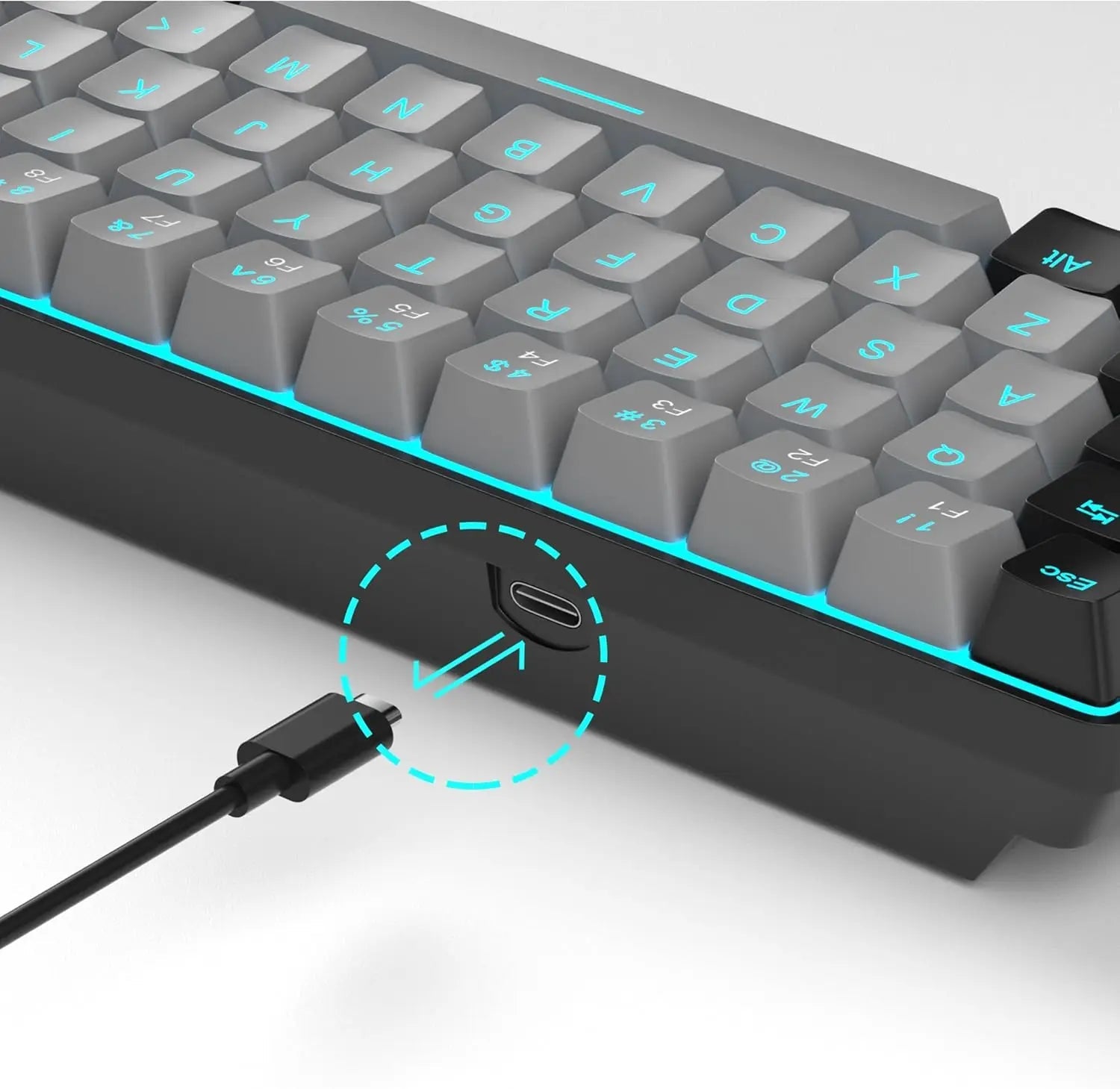 MageGee Portable 60% Mechanical Gaming Keyboard, MK-Box LED Backlit Compact 68 Keys Mini Wired Office Keyboard with Red Switch f NNOS