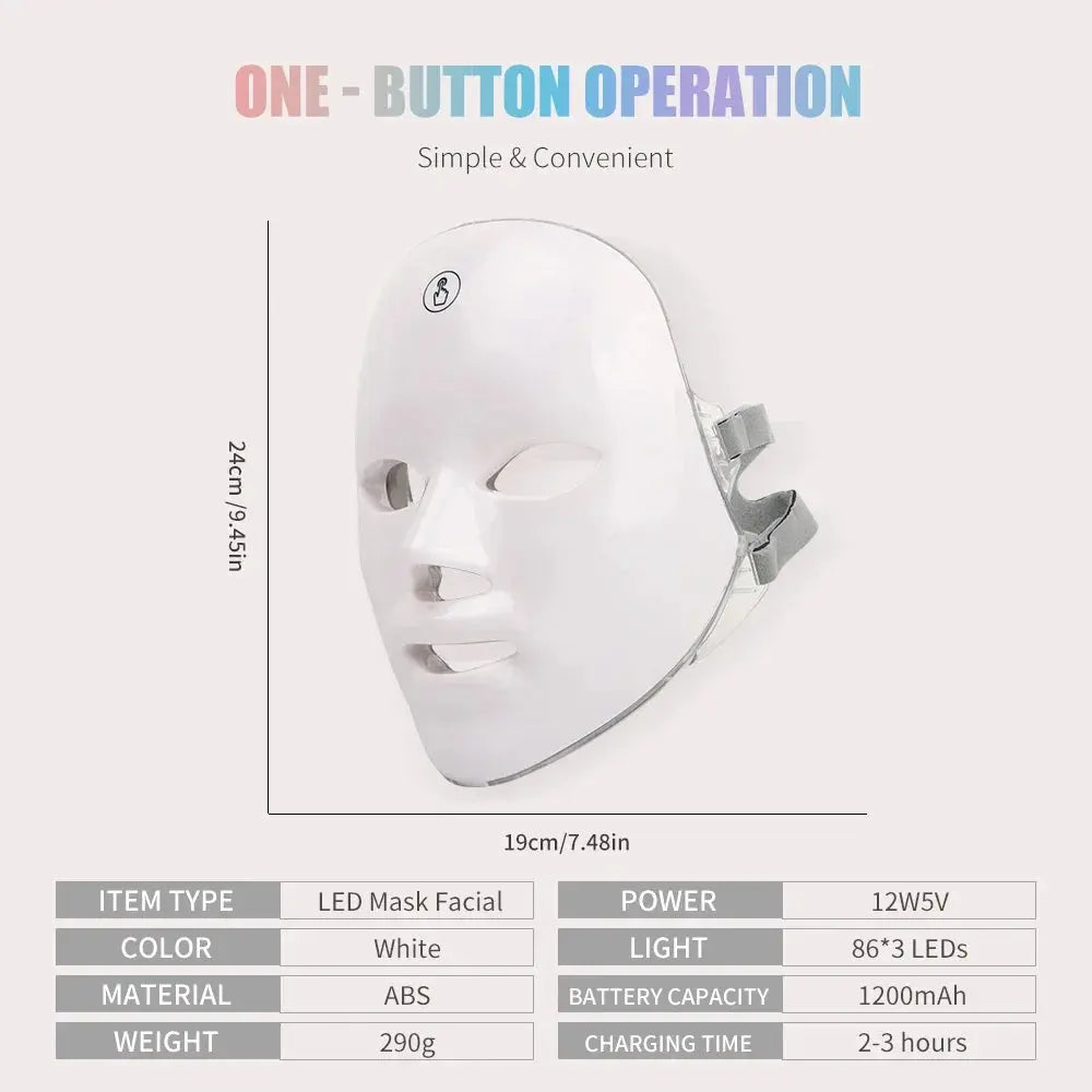 Facial LED Mask 7 Colors LED Photon Beauty Mask Skin Rejuvenation Home Face Lifting Whitening Skin Care Beauty Mask NNOS
