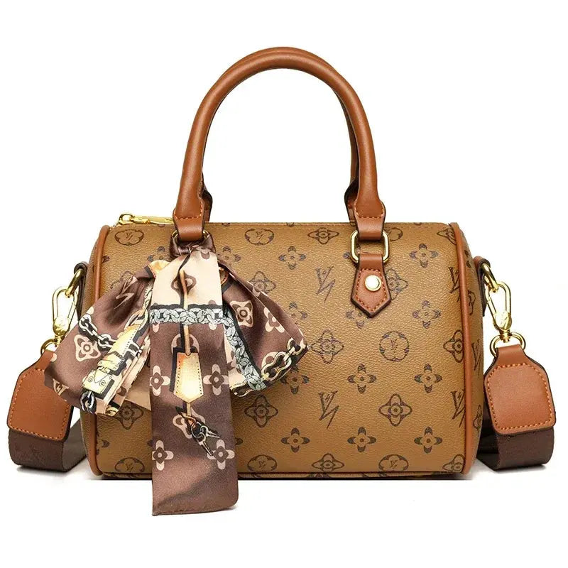 Luxury Crossbody Bag for Women New Fashion Retro Printed Handbag of High Quality PU Leather Boston Shoulder Tote NNOS