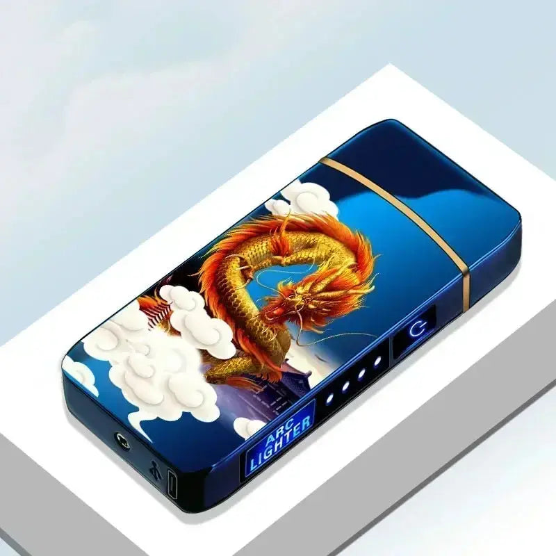 Rechargeable USB Electric Lighter – Windproof Dual Arc Flameless LED NNOS