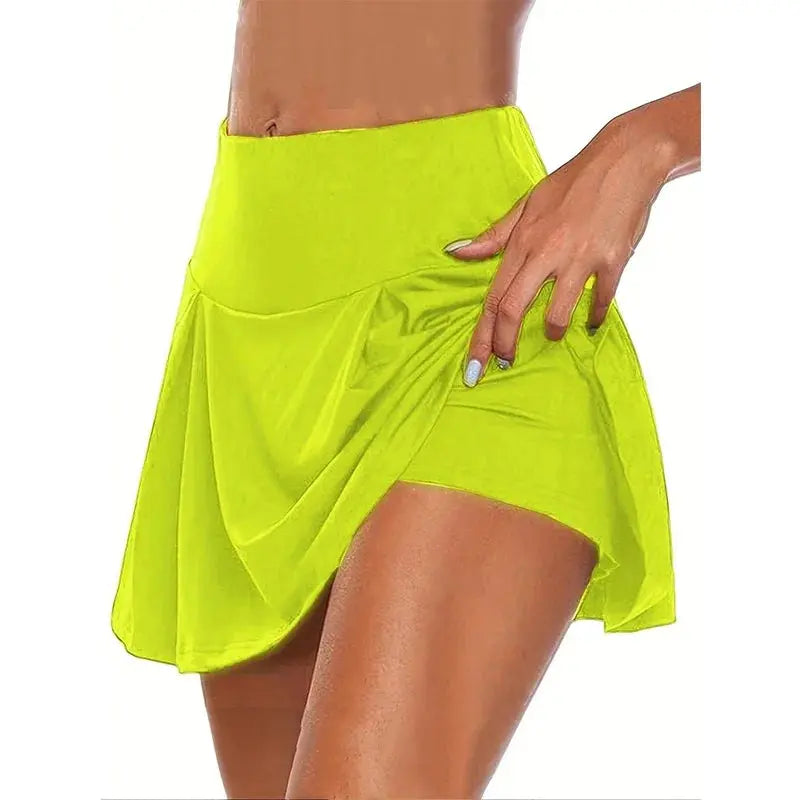 Y2K High-Waist Athletic Skort – 12 Colors, Stretchy & Breathable Fabric, Non-Sheer Comfort for All-Season Sporty Style NNOS