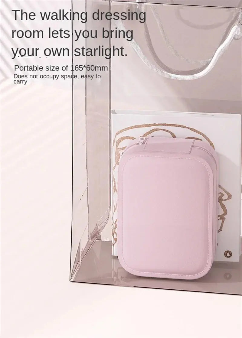 Smart LED Cosmetic Case with Mirror Travel Makeup Bag Small Cute Female Beautician Skincare Product Makeup Case for Women NNOS