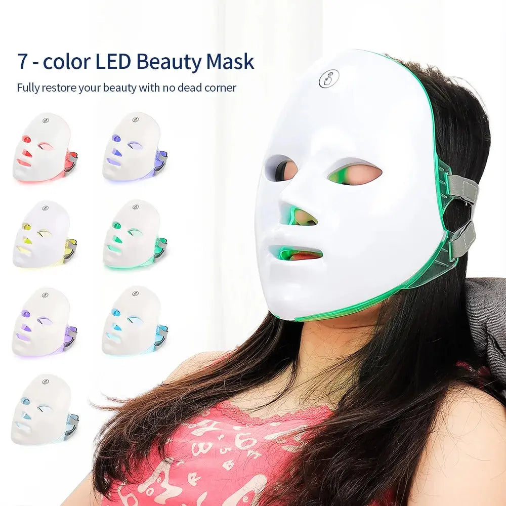 LED Beauty Mask 7 Colors – Anti-Aging Red Light Skin Care Therapy NNOS