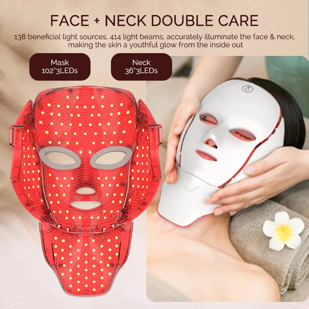 LED Beauty Mask 7 Colors – Anti-Aging Red Light Skin Care Therapy NNOS