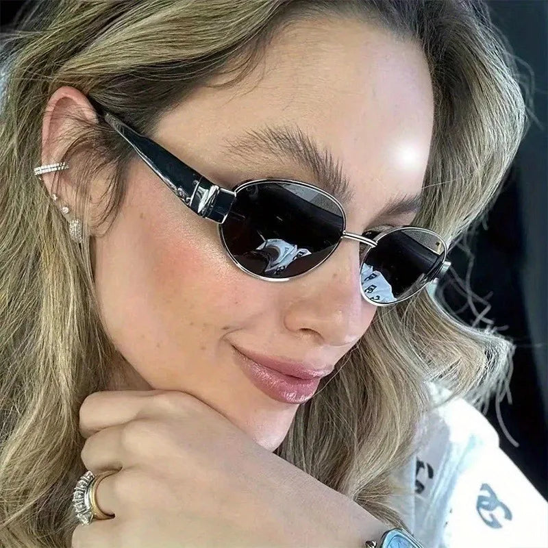 Retro Steampunk Oval Sunglasses Women – Vintage Metal Frame UV400 Sun Protection Eyewear NNOS