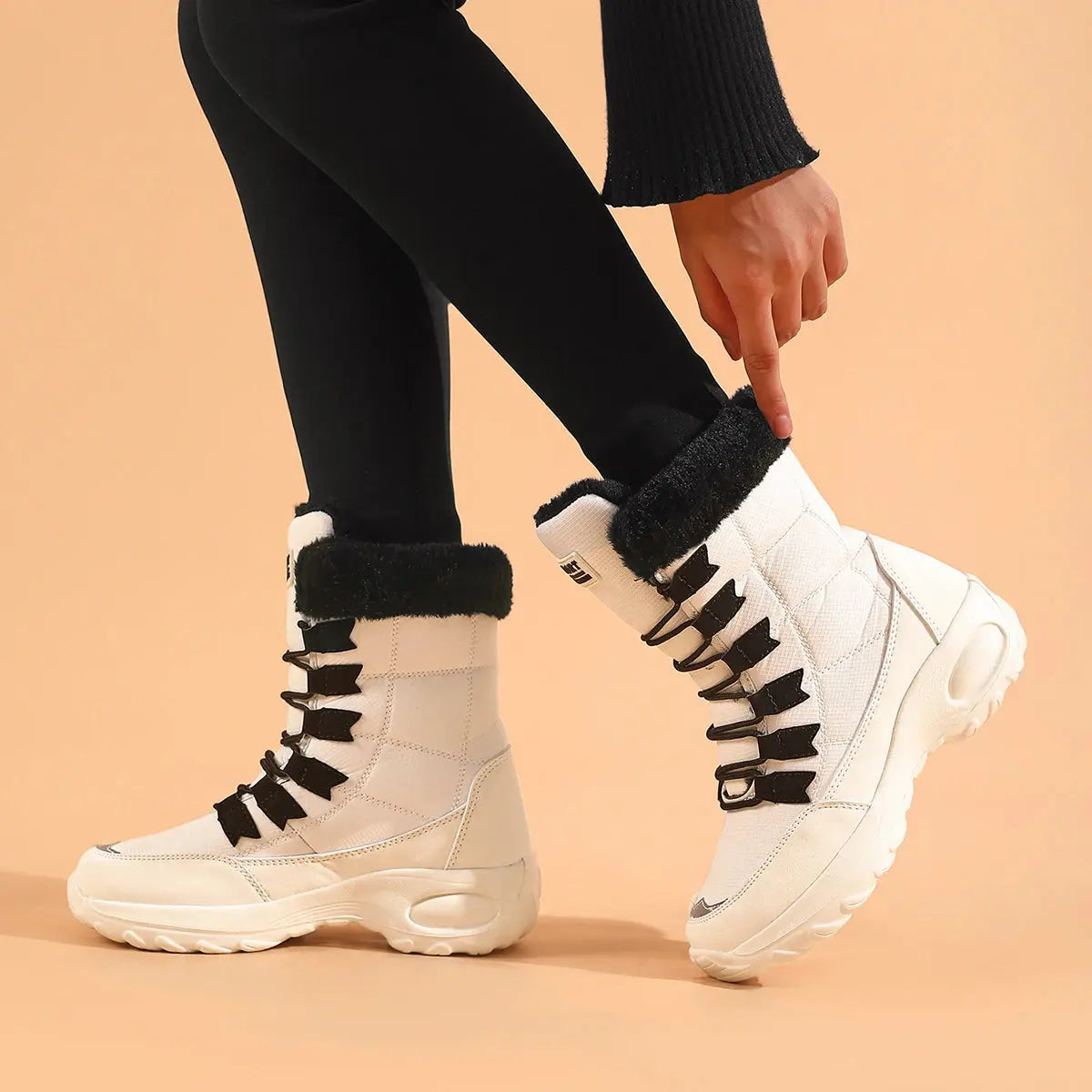 Women's Boots Winter High Quality Keep Warm Mid-Calf Waterproof Snow Boots Women Comfortable Ladies Thigh High Hiking Boots NNOS