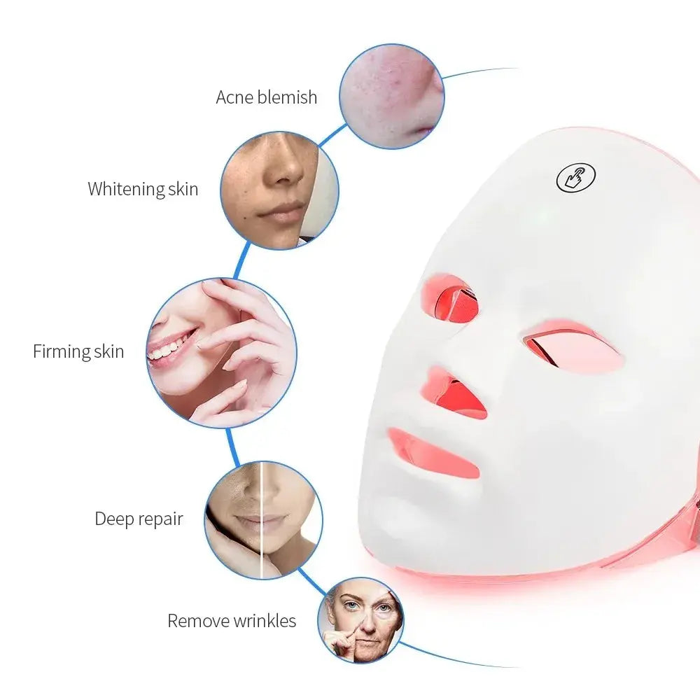 Facial LED Mask 7 Colors LED Photon Beauty Mask Skin Rejuvenation Home Face Lifting Whitening Skin Care Beauty Mask NNOS
