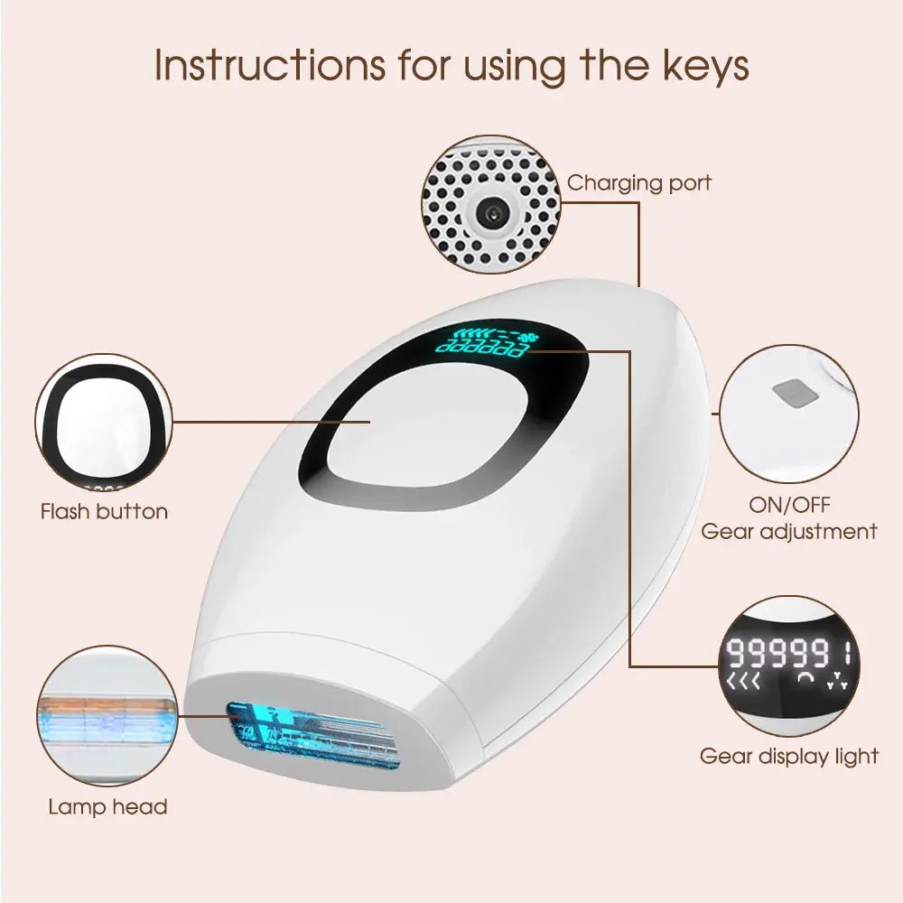 999,999 Flashes Bikinis IPL Pulses Epilator Painless Laser Hair Removal Facial Professional Depilator Devices LCD Display NNOS