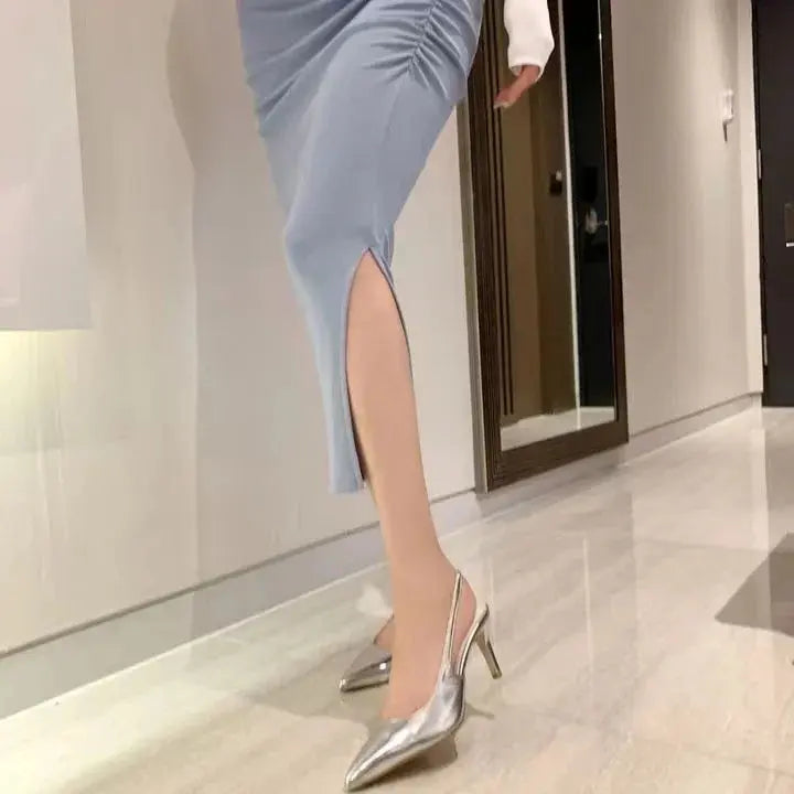 Korean Fashion Slim Fit Fishtail Skirt – Sexy Pleated Split Autumn Outfit NNOS