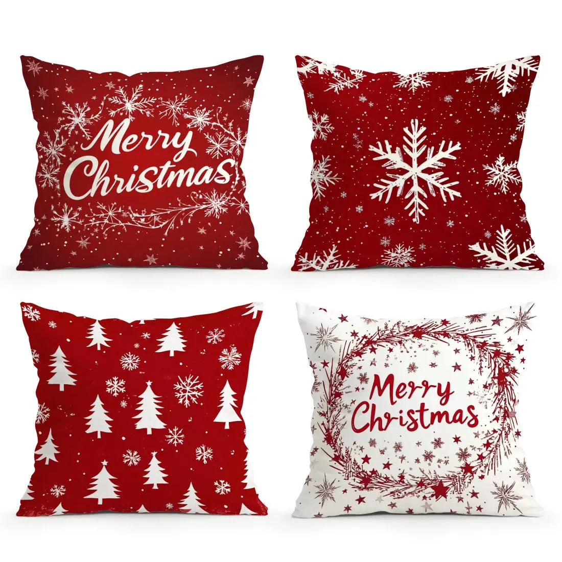 Christmas Snowflakes Cushions Pillowcase Polyester Cushion Cover Throw Pillow Sofa Decoration Pillowcover Home Decor NNOS