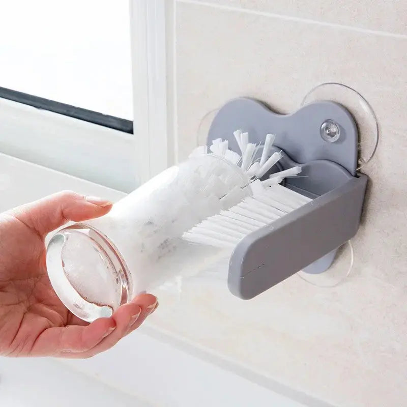 Professional Sink Suction Glass Cleaner with Brush and Stand for Effective Cleaning of Bottles and Mugs