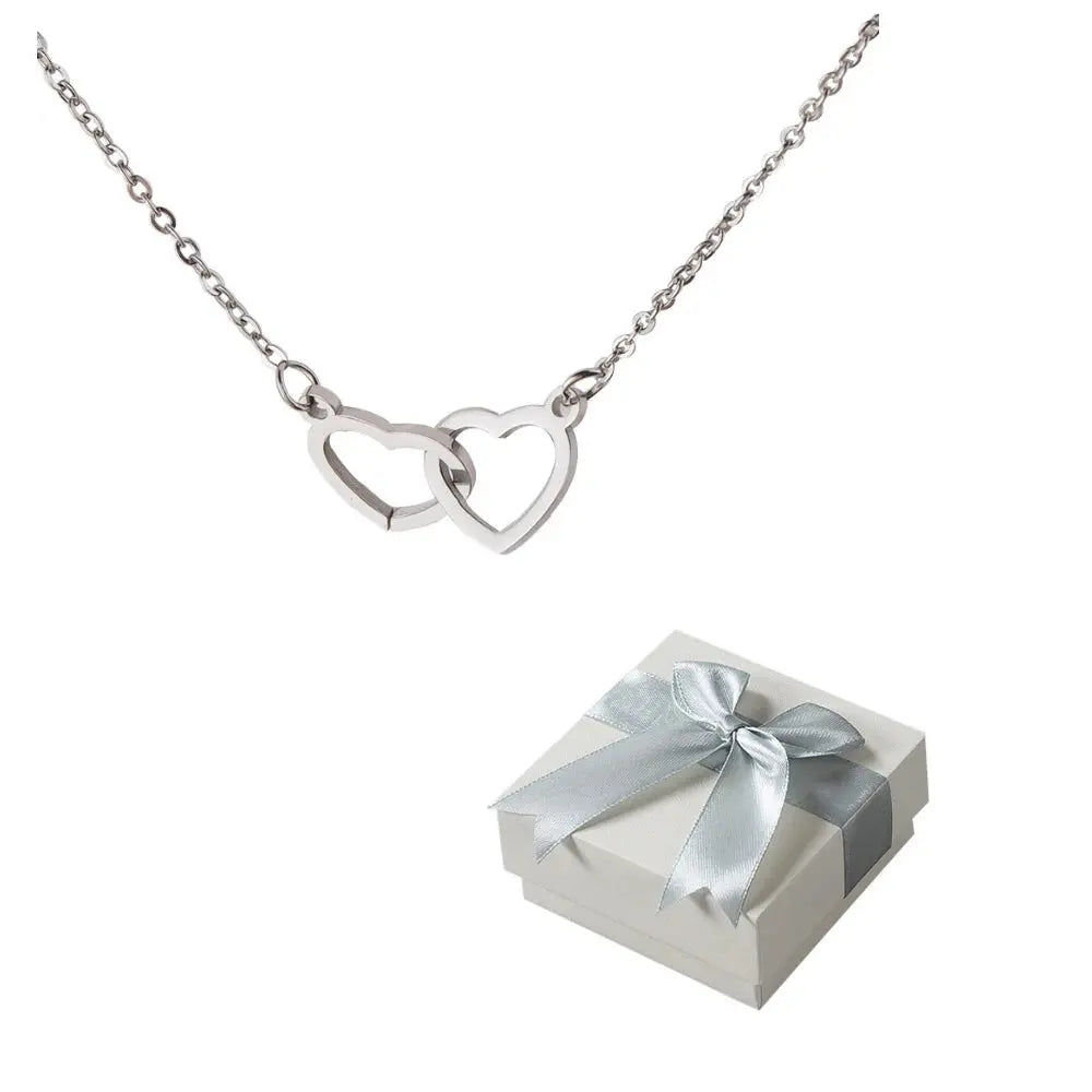 PolishedPlus Custom Names Heart Necklace Rotating Rose Box Pendant Chain Personalized Jewelry NNOS