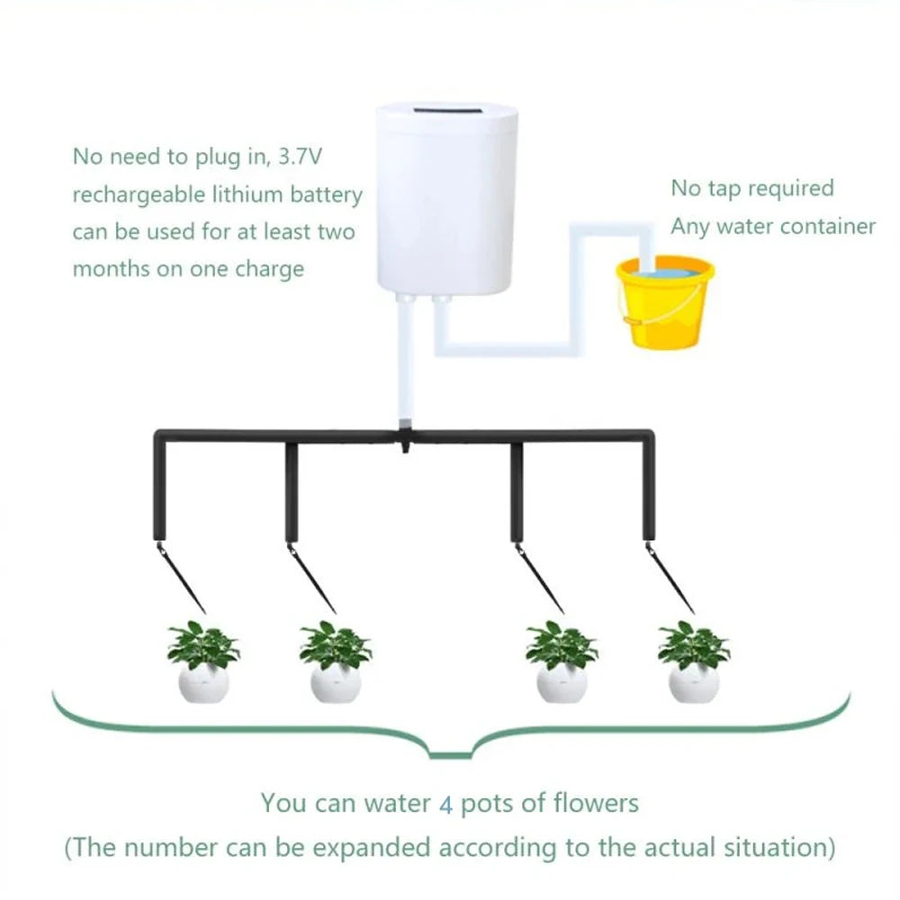 2-16Head Self-Watering Kits Intelligent Drip Irrigation Automatic Watering System Kits Plant Watering Spike Device Water Dripper NNOS