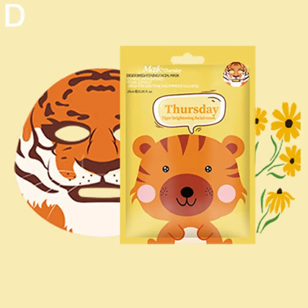 1/7pcs Cartoon Facial Mask Deep Hydrating Sheet Mask Moisturizing Tender Skin Mask Dog Panda Pig Animal Pattern Skin Care NNOS