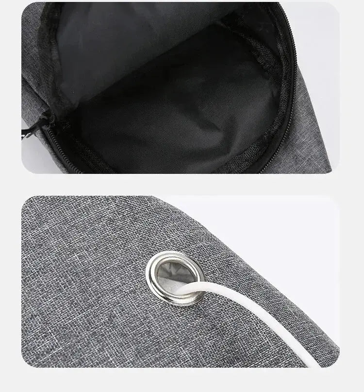 Men's Fashionable Chest Bag Large Capacity One Shoulder Crossbody Outdoor Sports Leisure Small Shoulder Bag NNOS