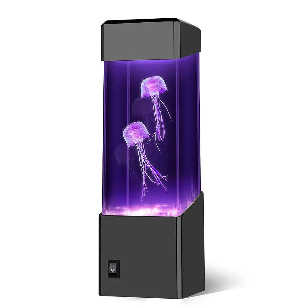 LED Jellyfish Tank Night Light Color Changing Table Lamp Aquarium Electric Mood Lava Lamp Ideal Children's Gift Home Room Decor NNOS