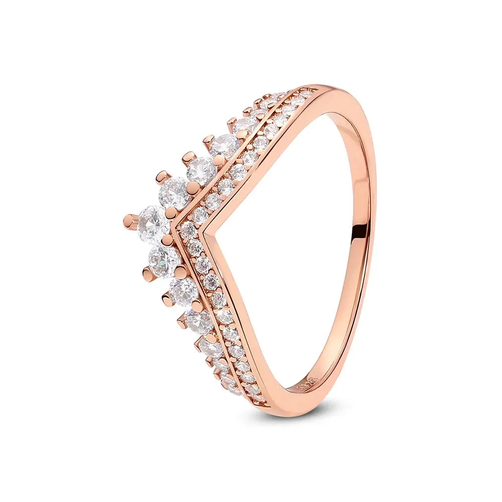 925 Sterling Silver Infinity Heart Ring – Rose Gold Crystal Engagement & Wedding Jewelry for Women NNOS